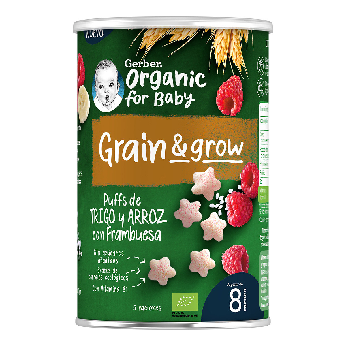 Nestle gerber snack organic cereales y frambuesa